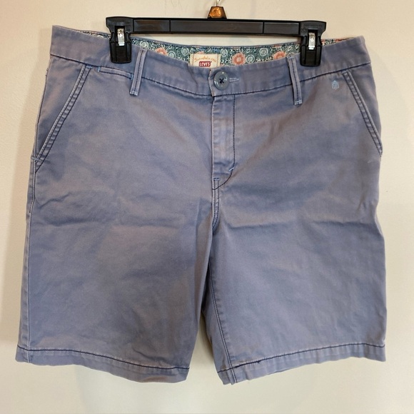 Levis Womens Jean Shorts Size 10 Mid Rise Medium Wash Gray Cotton Flat Front - Picture 1 of 5